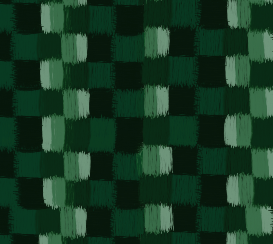 Quilted scratches in greens, fabic