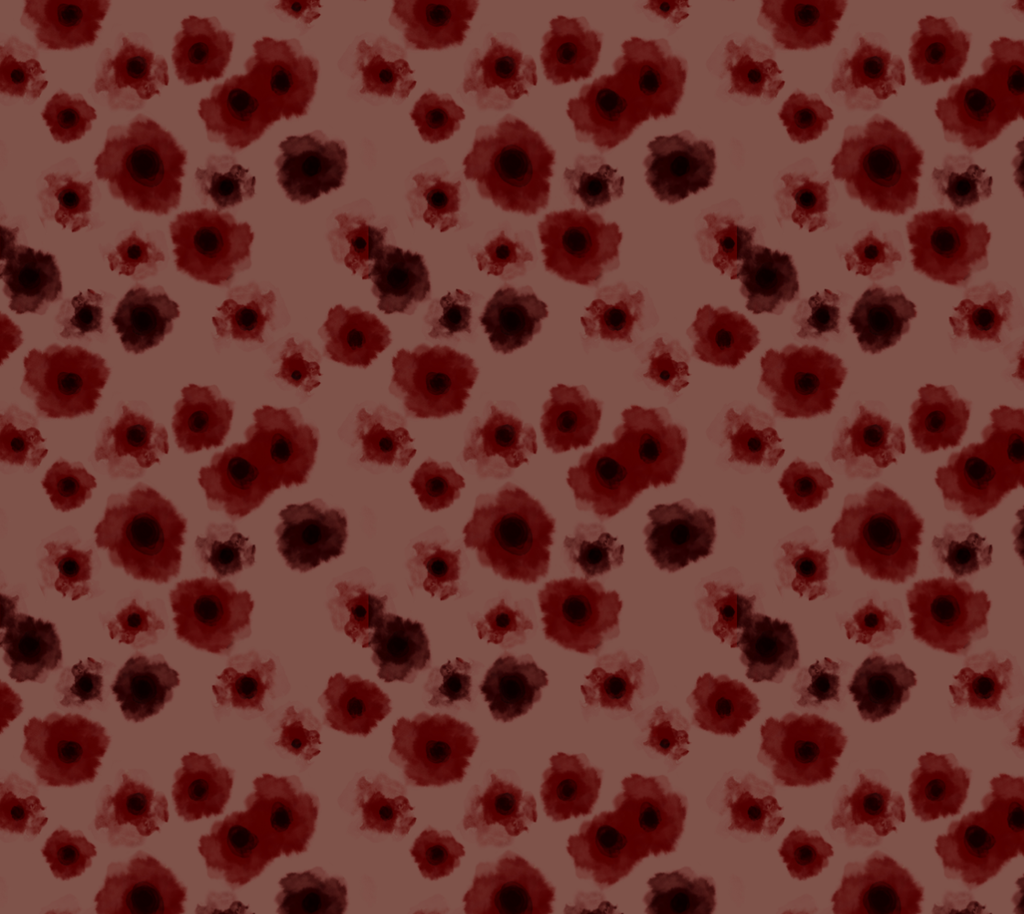 Red posies on dark blush, fabric