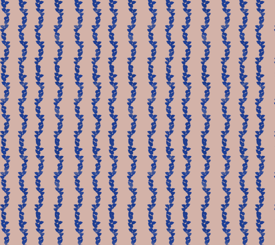 Cobalt Vine on Blush, Fabric