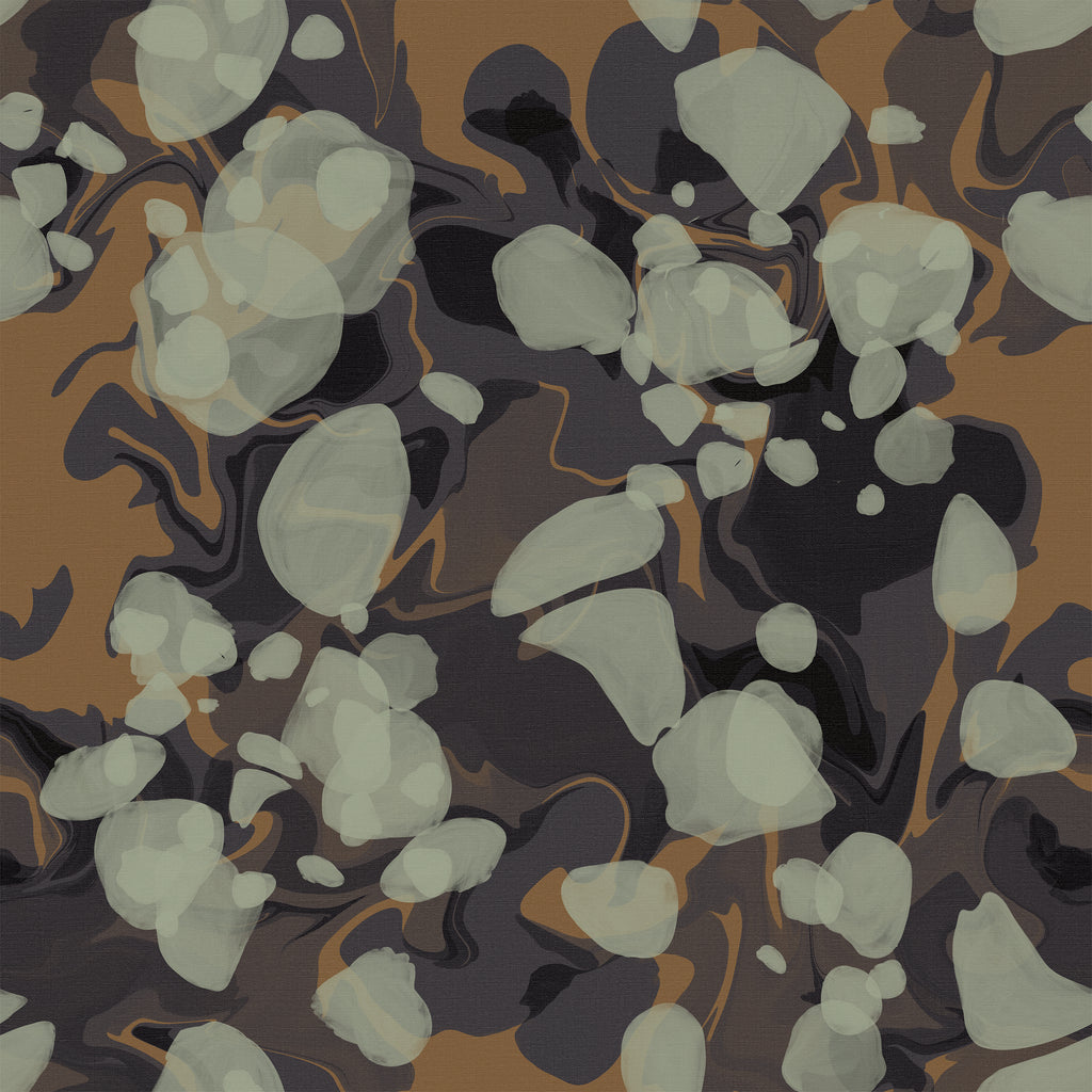 Marbled in Smoked Ochre, Wallpaper