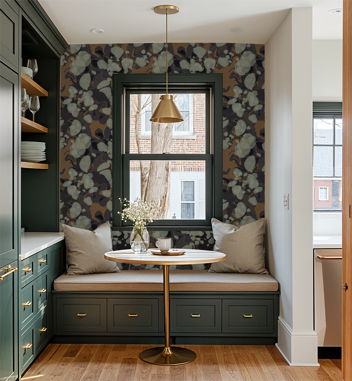 Marbled in Smoked Ochre, Wallpaper