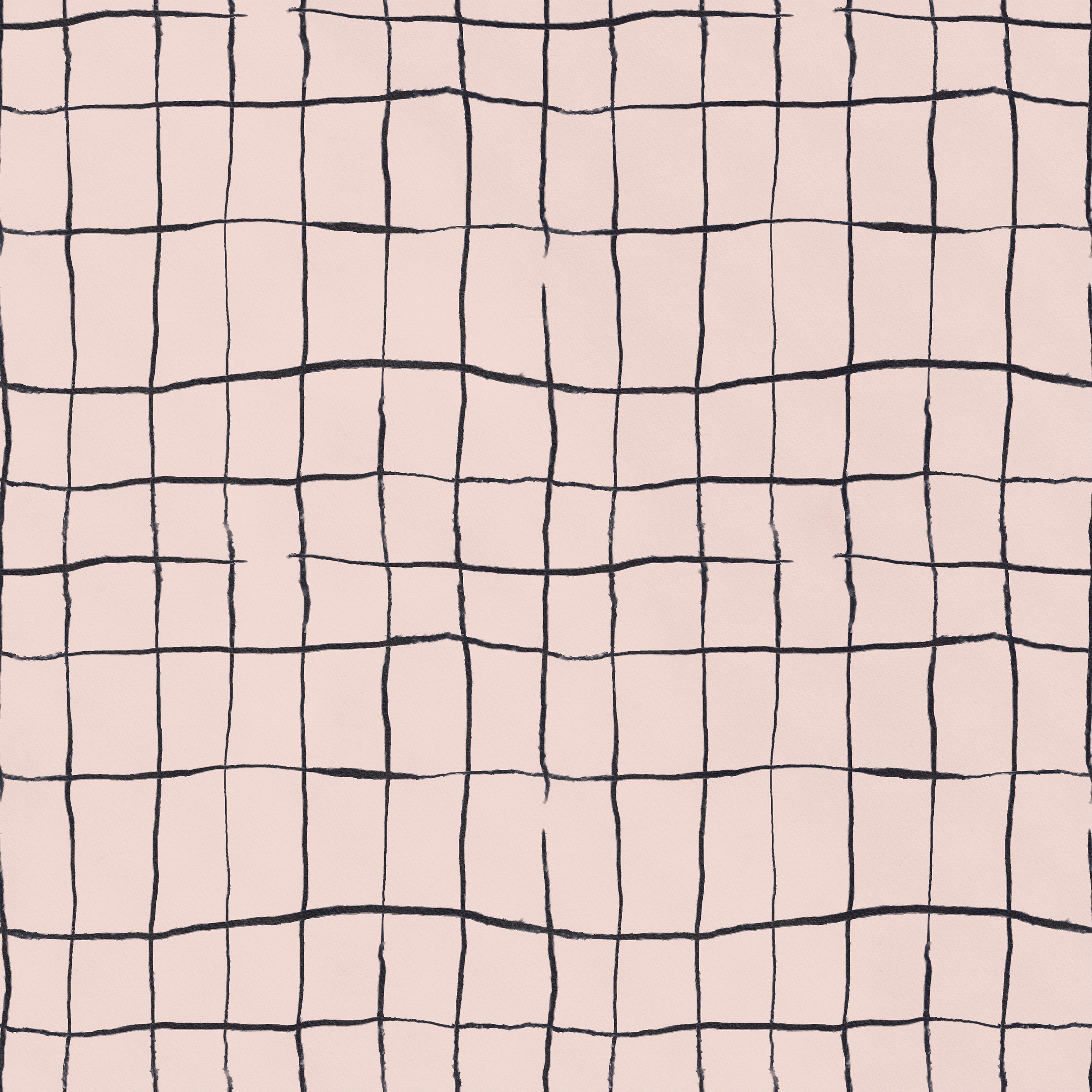 Broken Grid in blush and smoke, Wallpaper