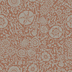 Suzani floral in peach, Wallpaper
