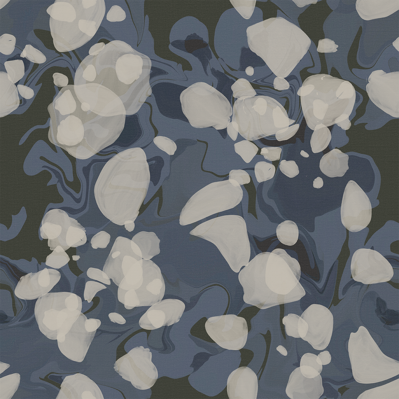 Marbled in Midnight Moss, Wallpaper