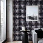 black watercolor wallpaper in modern apartment