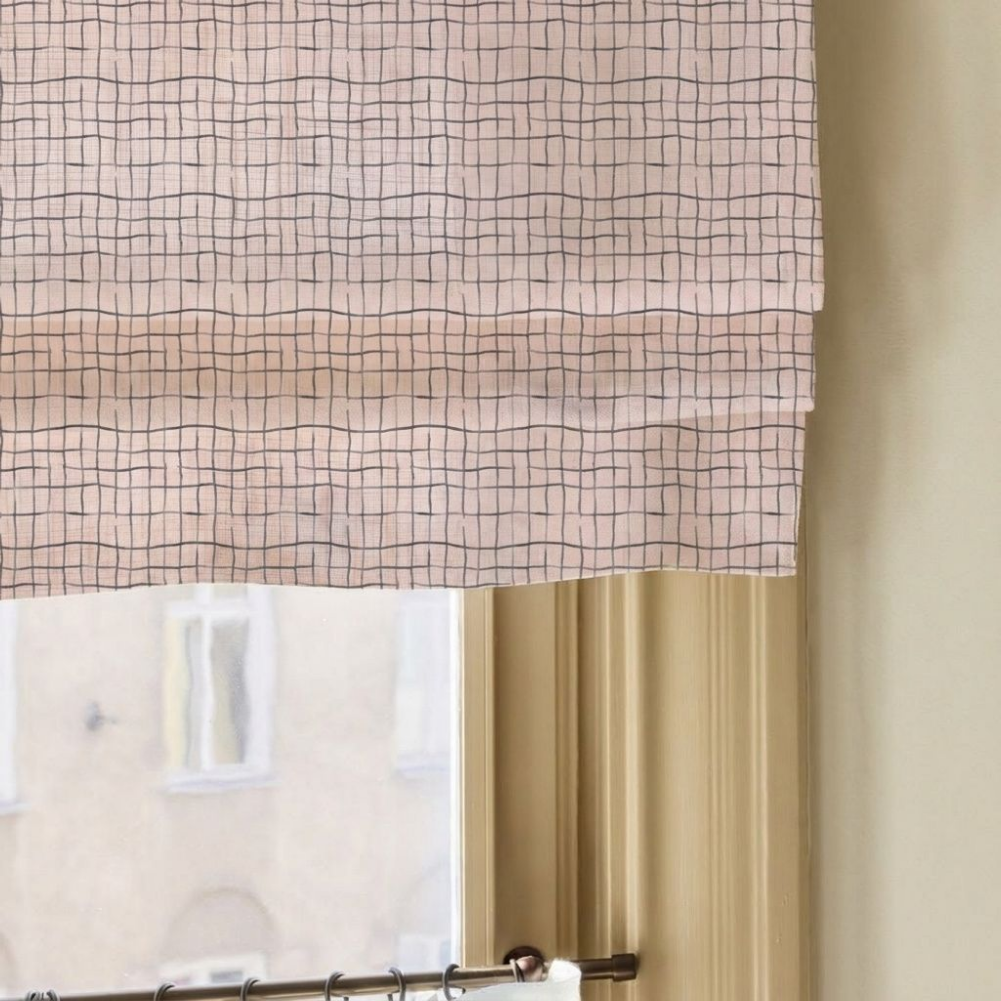 Broken Grid on Blush, Fabric