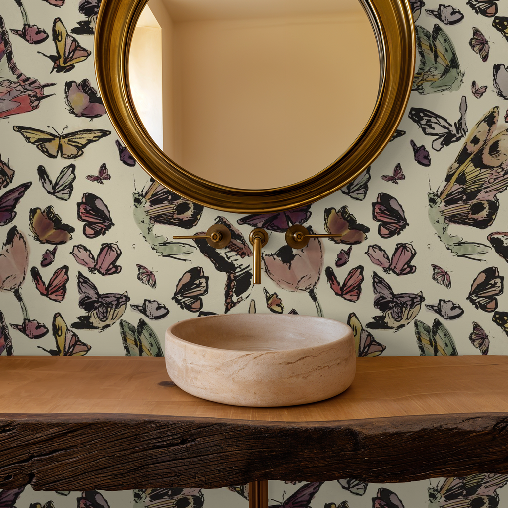 Cabinet Butterflies, Wallpaper