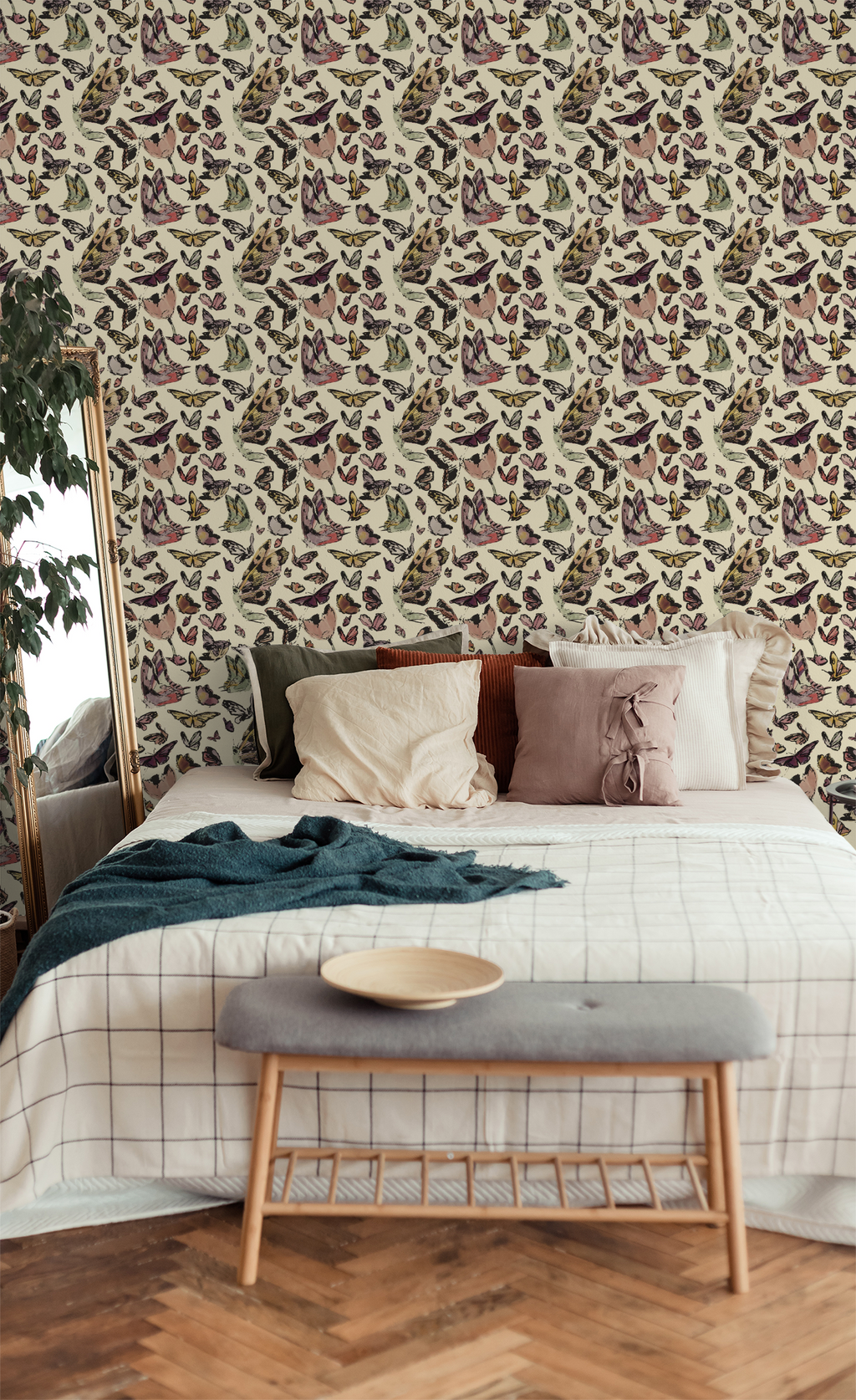 Cabinet Butterflies, Wallpaper