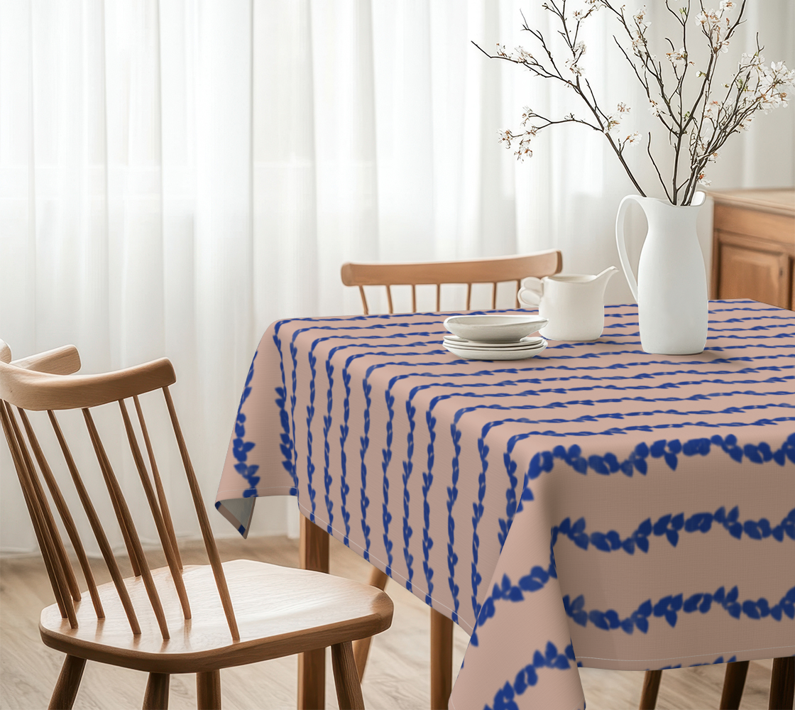 Cobalt Vine on blush, Tablecloth