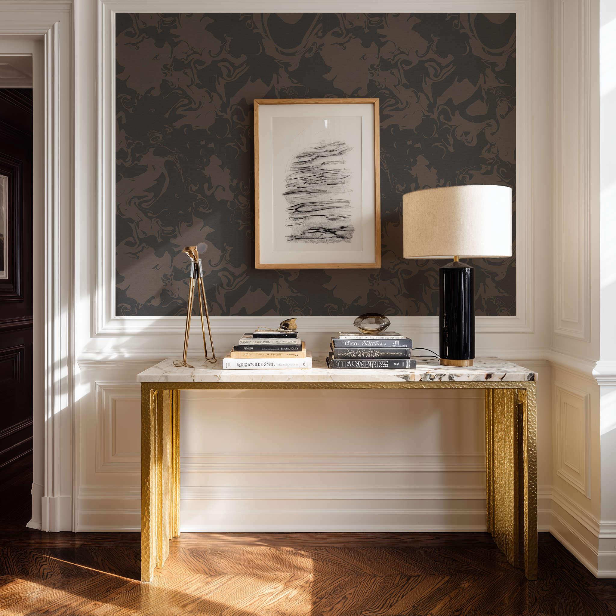 Dark Marled in coal, Wallpaper