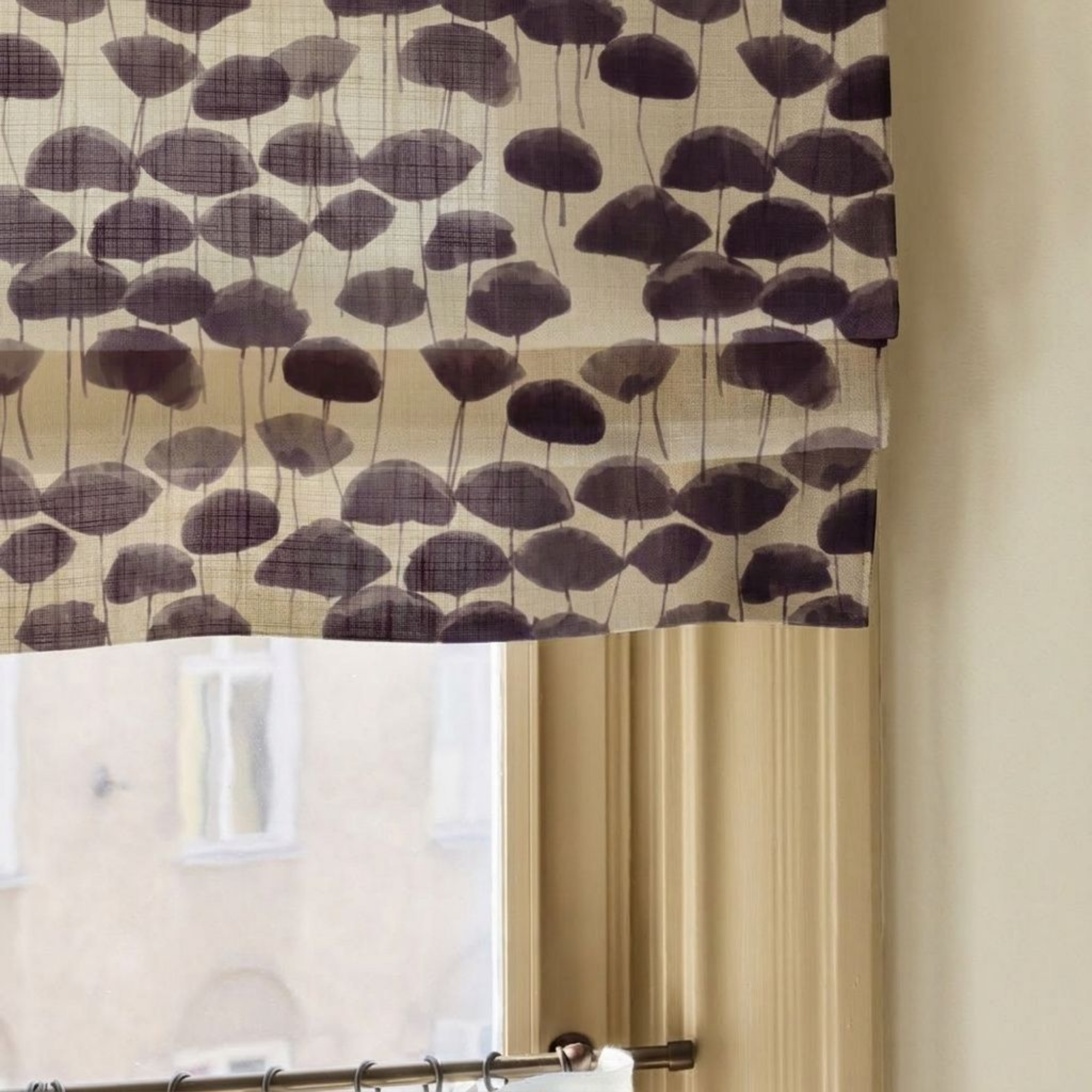 Falling ginko in plum, fabric