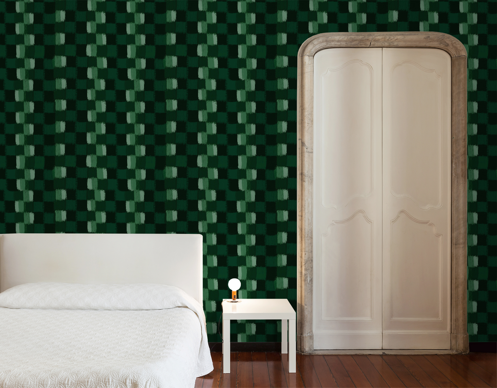 Quilted scratches in greens, Wallpaper