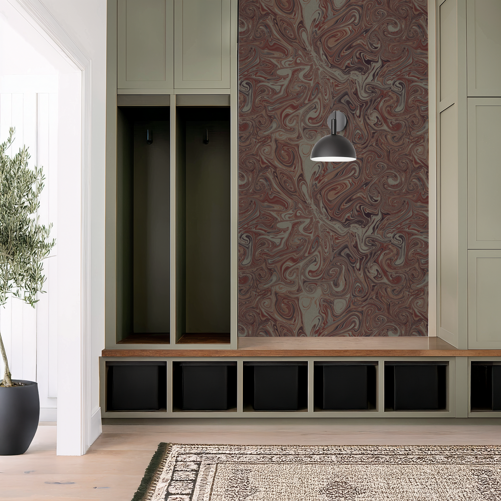 Marbled mineral in peach, wallpaper