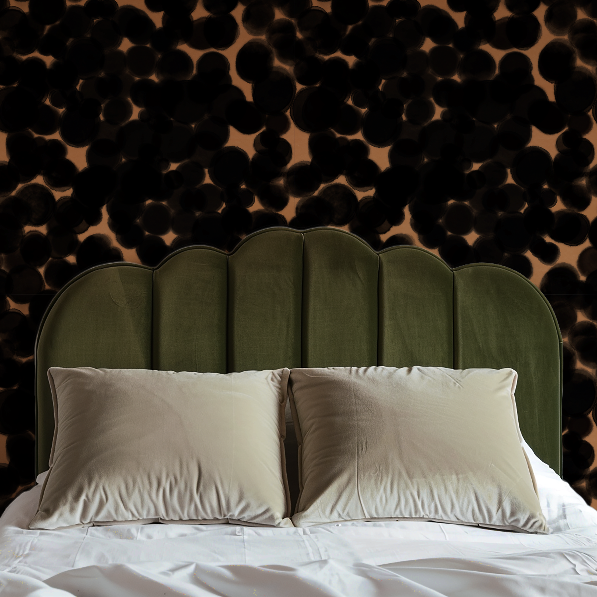 Oil Stain in gold and black, wallpaper