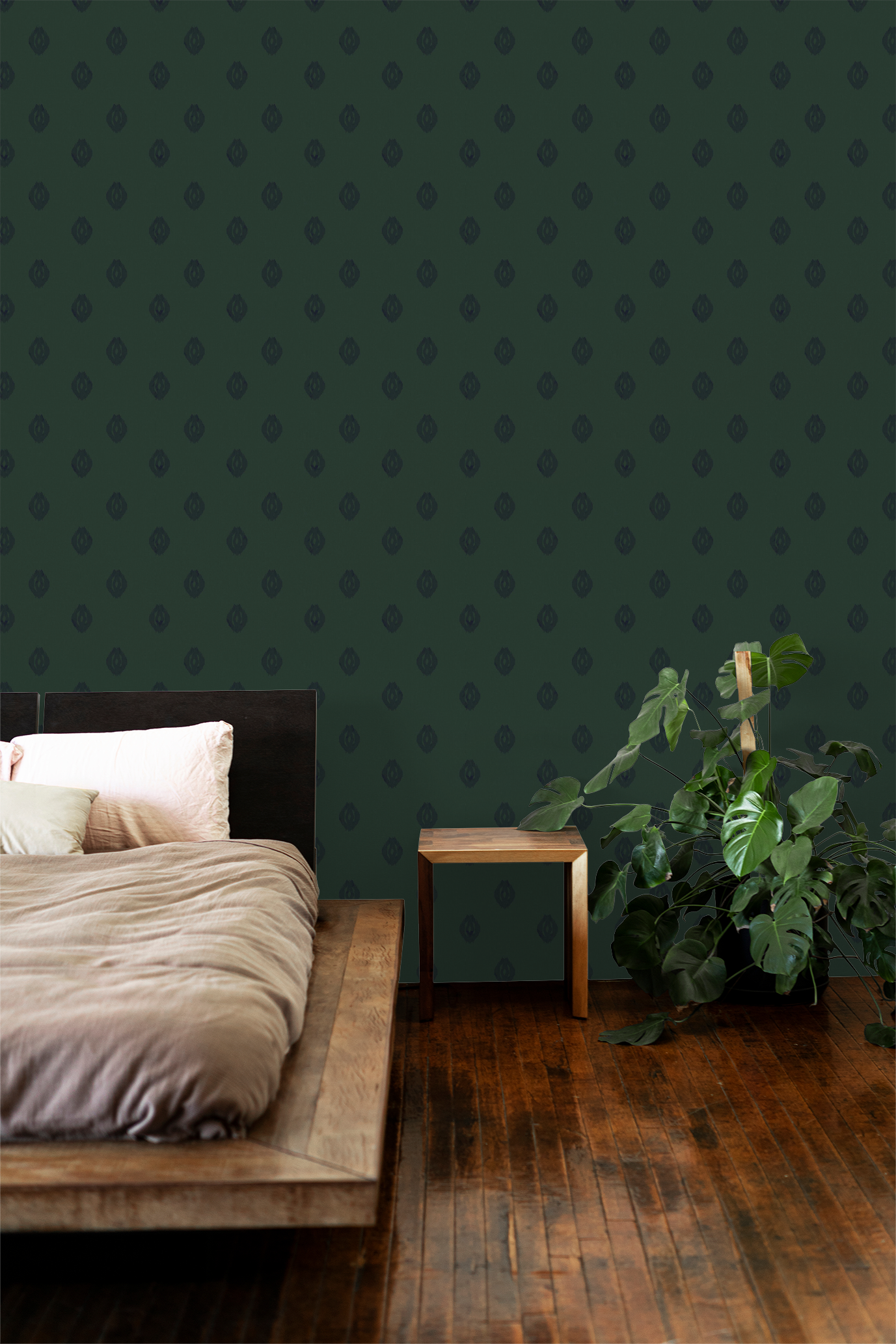 Preppy Ikat in Grass, Wallpaper